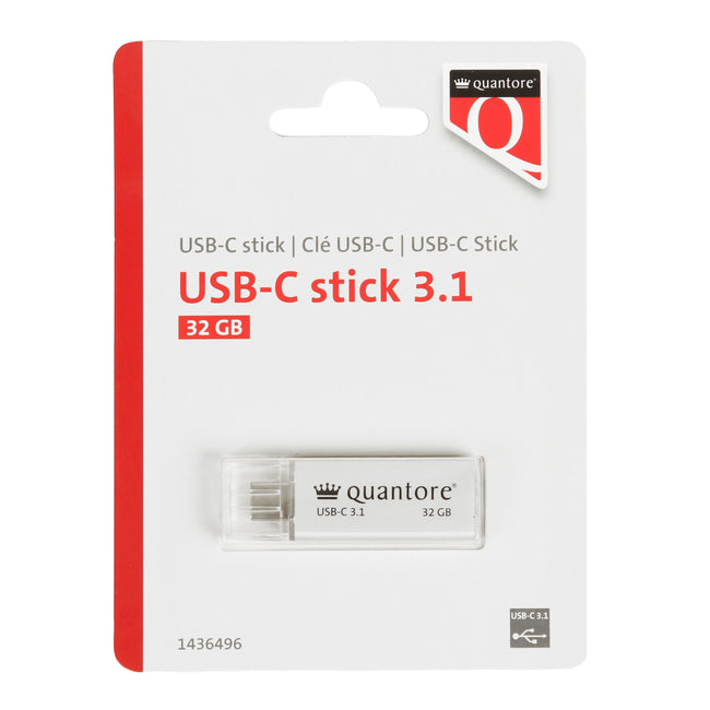 Quantore -  Usb stick 3.1 usb-c 32gb zilver