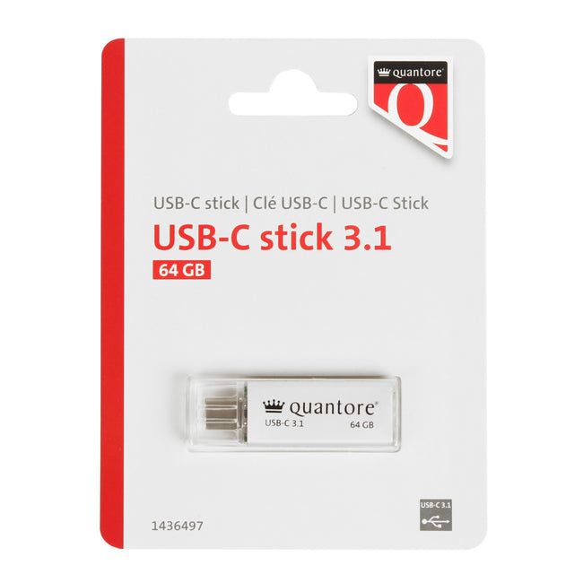 Quantore - Clé USB USB-C 64 Go 3.1 argent | 400 pièces
