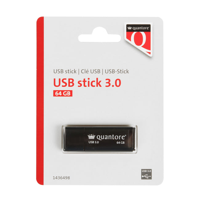 Quantore -  USB-stick 64GB 3.0 zwart | 400 stuks