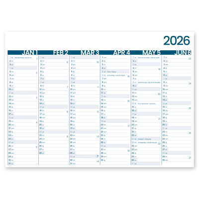INNI -  6-maandkalender 2027  groot memento 430x320mm | 10 stuks