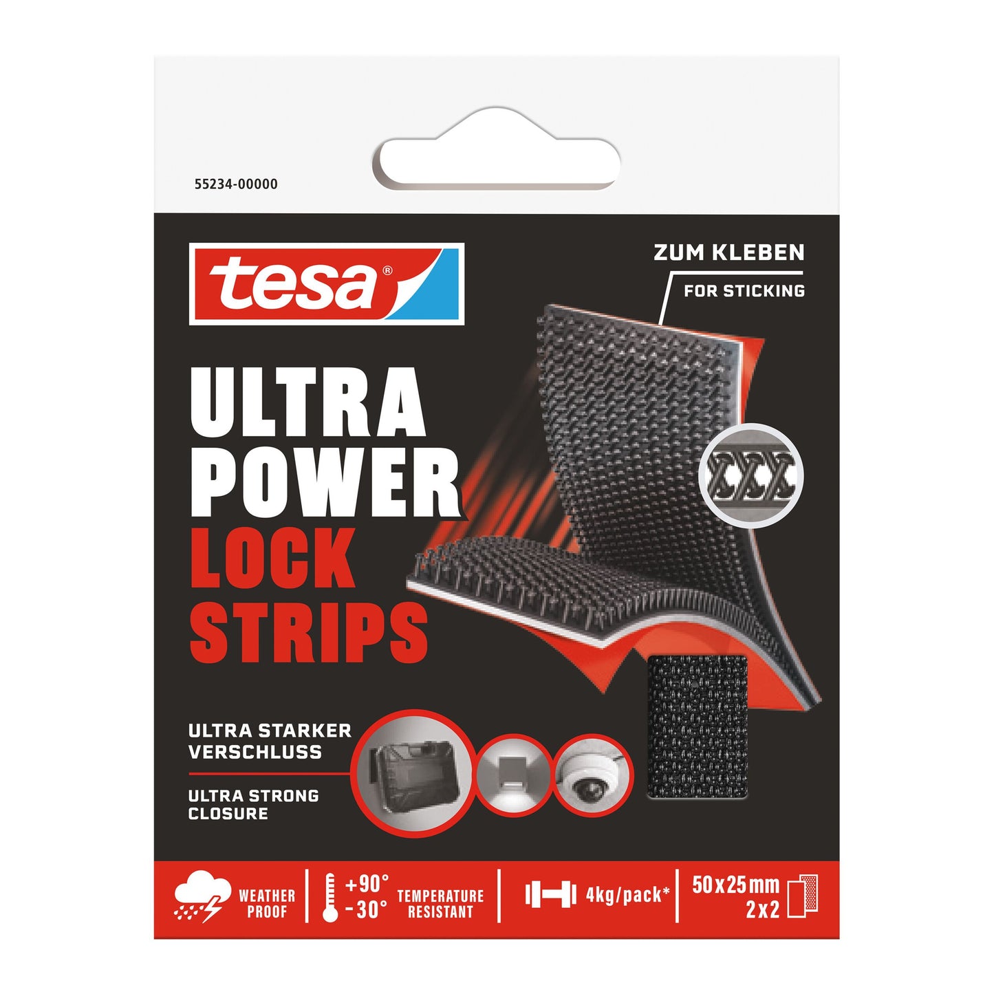 Tesa - Tiras velcro ultra powerlock 50x25mm 2v | 12 piezas