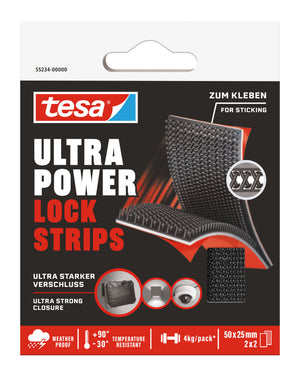 Tesa -  Klittenband ultra powerlock strips 50x25mm 2s | 12 stuks