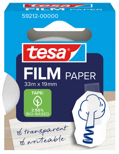 Tesa - Cinta adhesiva film papel 19mmx33m | 10 piezas