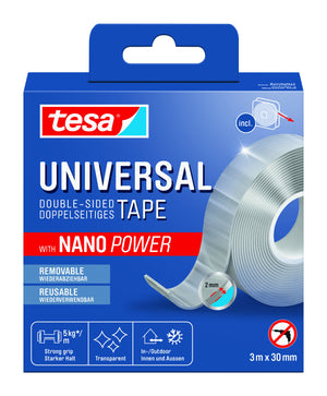 Tesa - Klebeband Nano Power doppelseitig 30mmx3m | 8 Stück