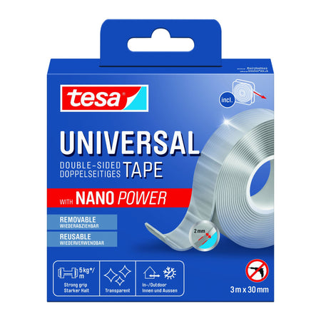 Tesa - Klebeband Nano Power doppelseitig 30mmx3m | 8 Stück