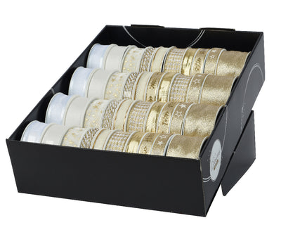 Decoris -  Lint  polyester goud/parelmoer ass | 40 stuks