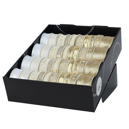 Decoris - Nastro regalo poliestere oro/madreperla ass