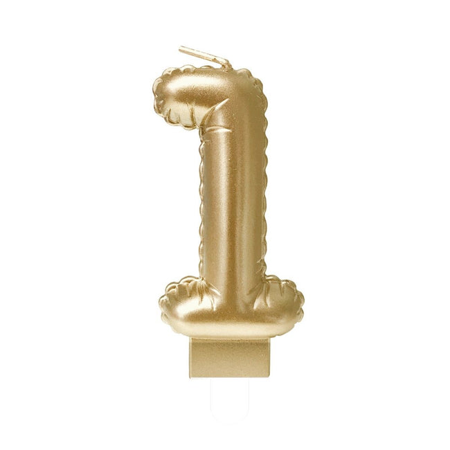 Bruna office -  Foil balloon candle gold 1 | 4 stuks