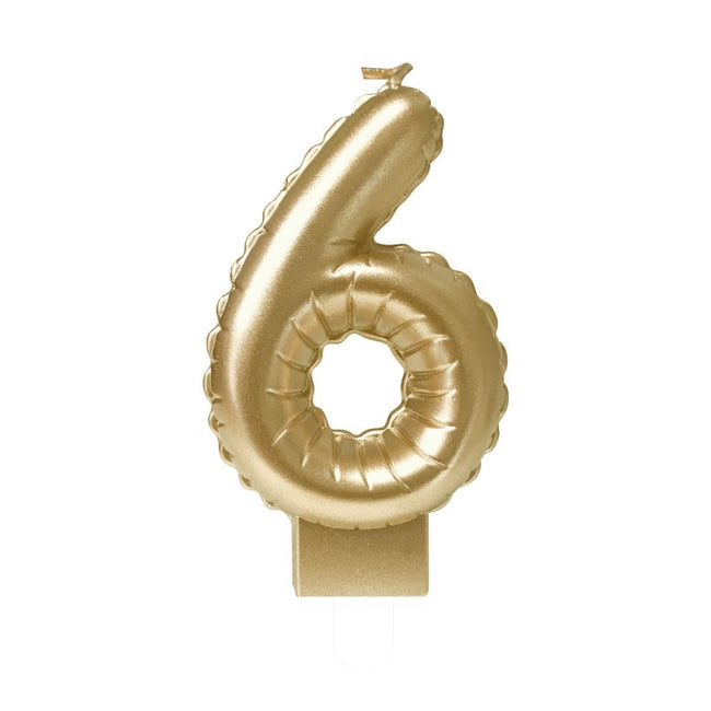 Bruna office -  Foil balloon candle gold 6 | 4 stuks