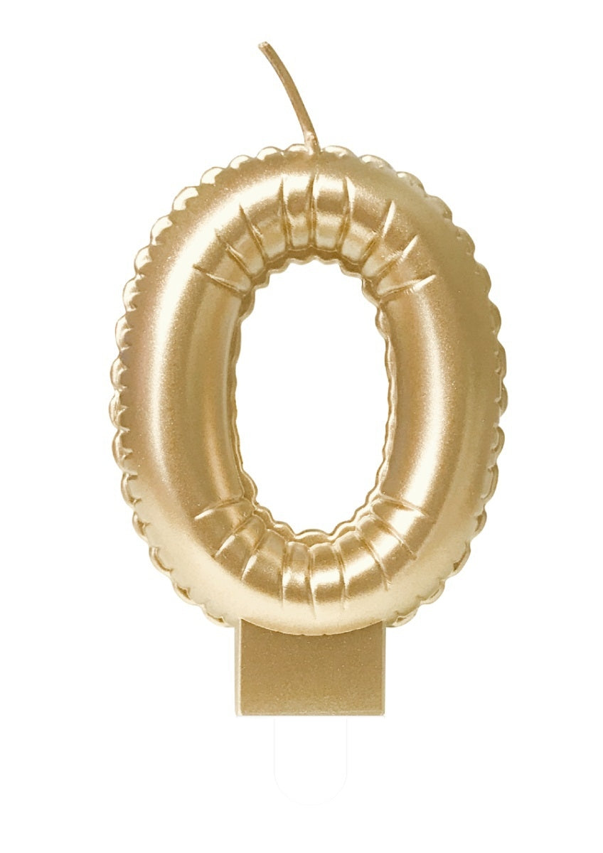 Office -  Foil balloon candle gold 0 | 4 stuks