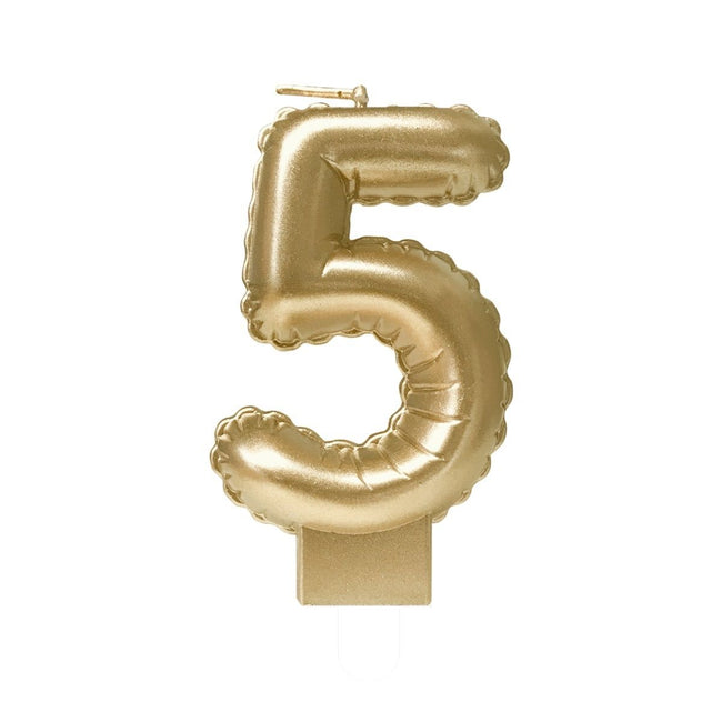 Bruna office -  Foil balloon candle gold 5 | 4 stuks