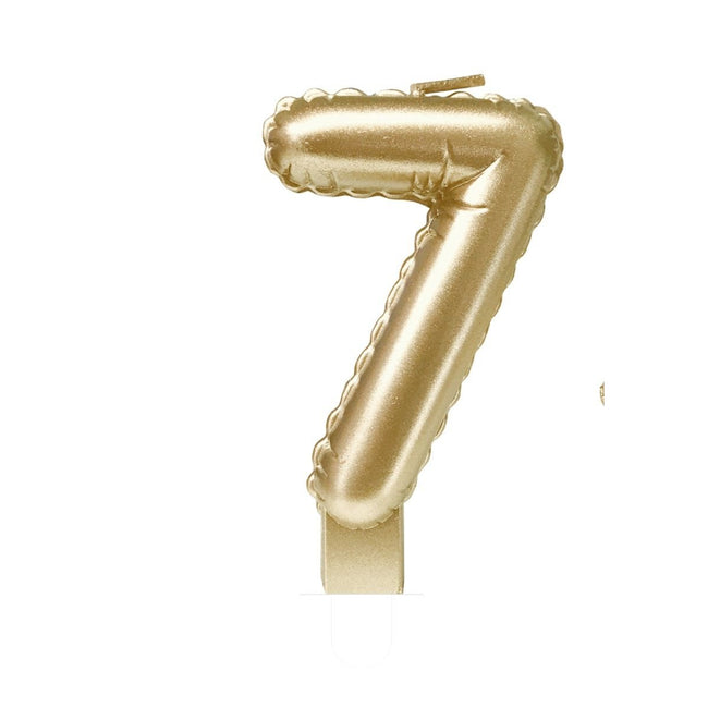 Bruna office -  Foil balloon candle gold 7 | 4 stuks