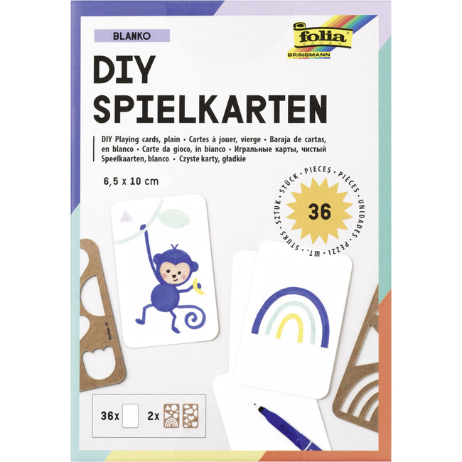 Folia Paper -  Speelkaarten folia blanco 6.5x10cm pak 36 stuks