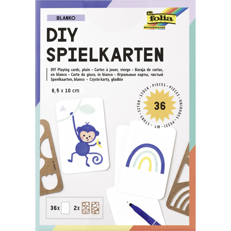 Folia Paper -  Speelkaarten folia blanco 6.5x10cm pak 36 stuks
