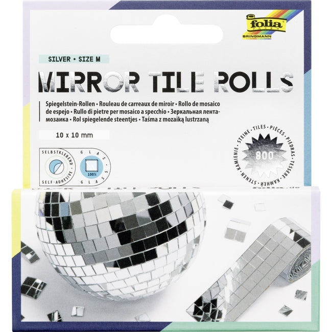 Folia Paper -  Mozaieksteentjes folia zilver zelfklevend 10x10mm