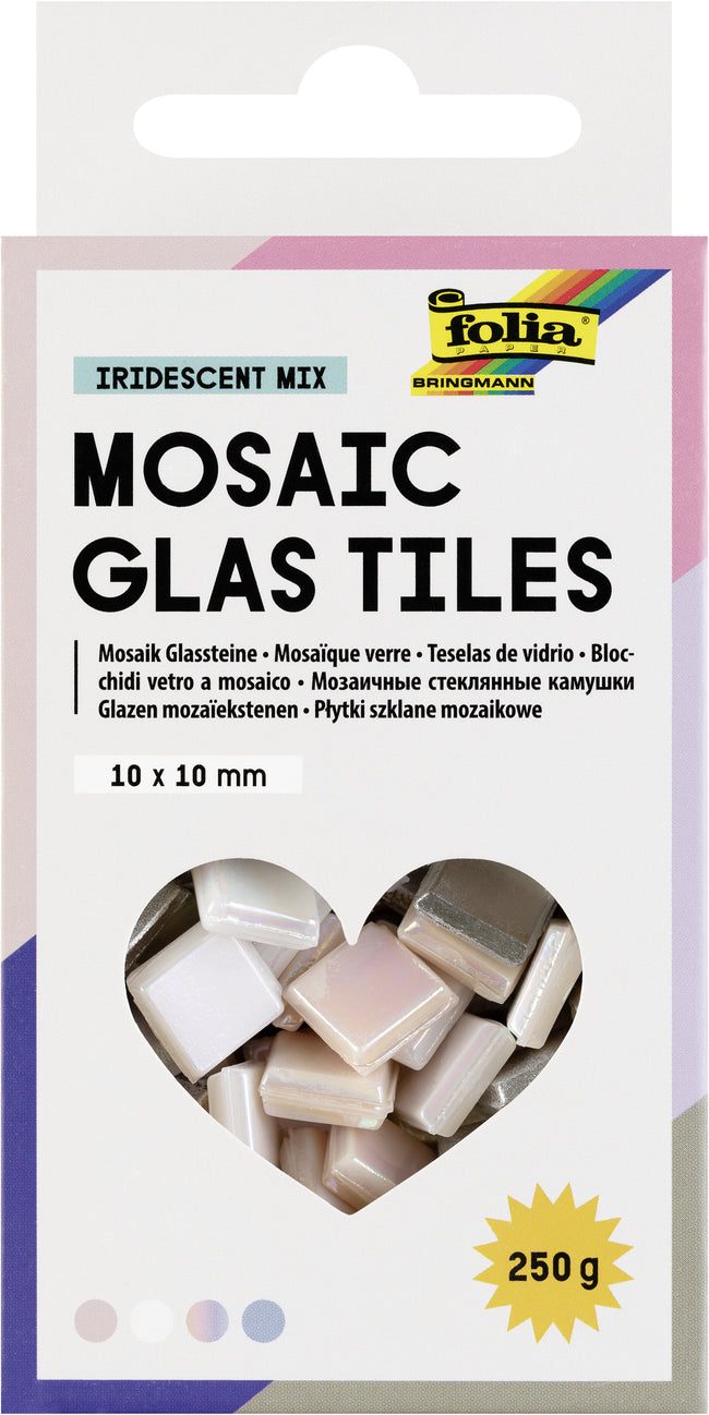 Folia Paper -  Mozaieksteentjes Folia 10x10mm glas iriserend