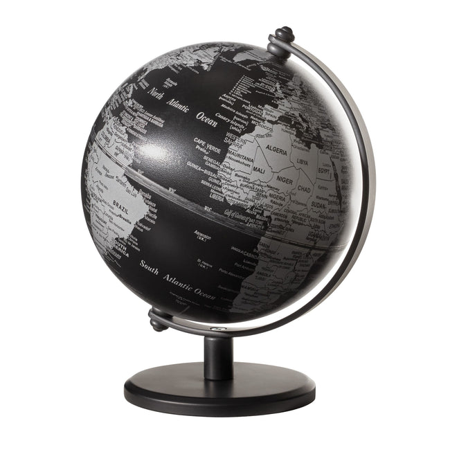 Troika - Globo terráqueo 13cm negro-plateado