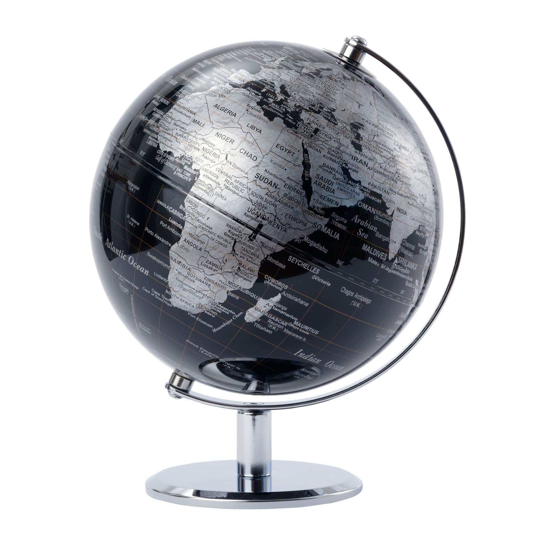 Troika - Mappamondo 20 cm nero-argento
