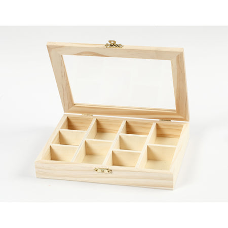 Creativ Company -  Kist  15.5x20.5x3.5cm glazen deksel