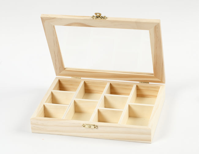 Creativ Company -  Kist  15.5x20.5x3.5cm glazen deksel