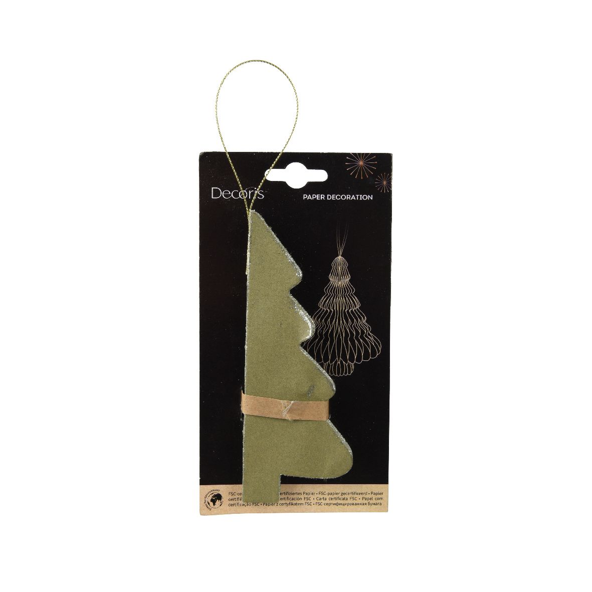 Decoris -  Kerstboom  3d papier 15cm groen