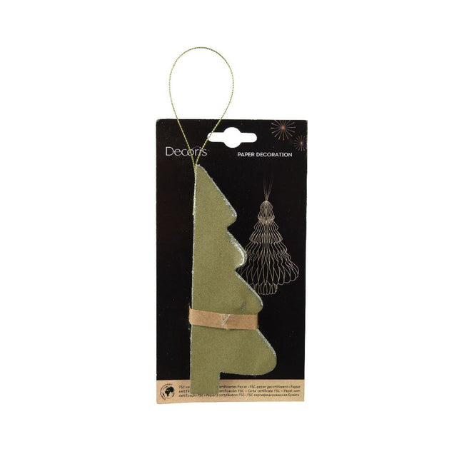 Decoris -  Kerstboom  3d papier 15cm groen