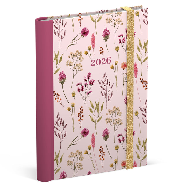 Lannoo - Agenda 2026 bouquet de fleurs 7j/2p rose