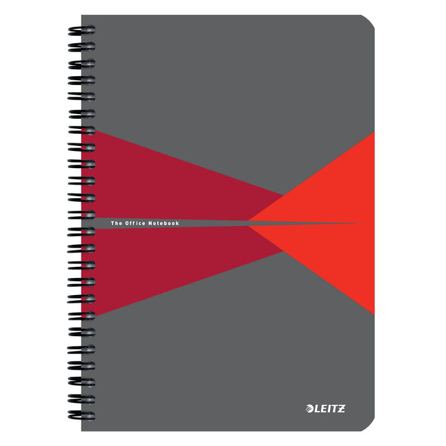 Leitz - Notebook office a5 line 180 pages gray red