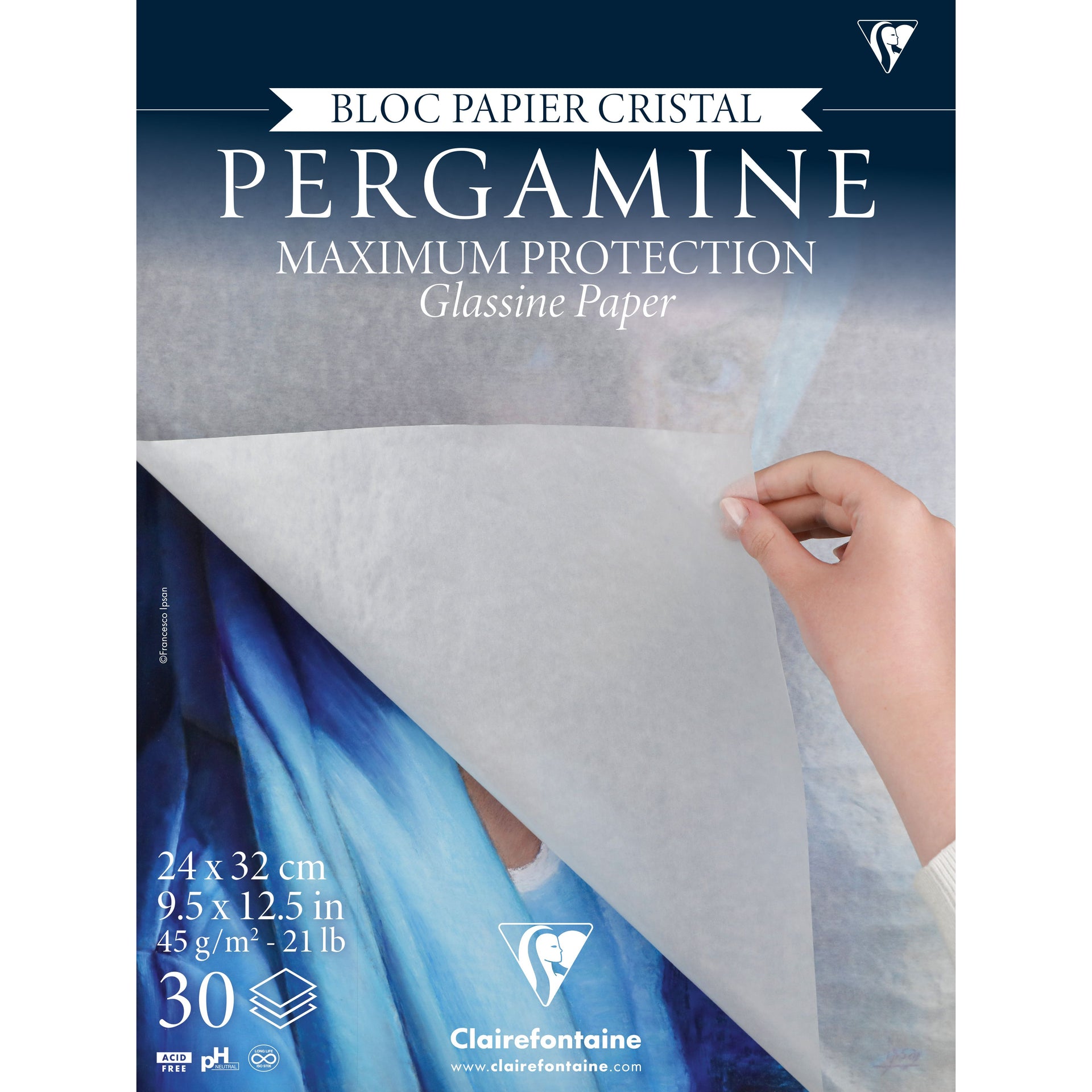Clairefontaine - Pittura a blocco da disegno su carta glassine 24cmx32 30v 45gr