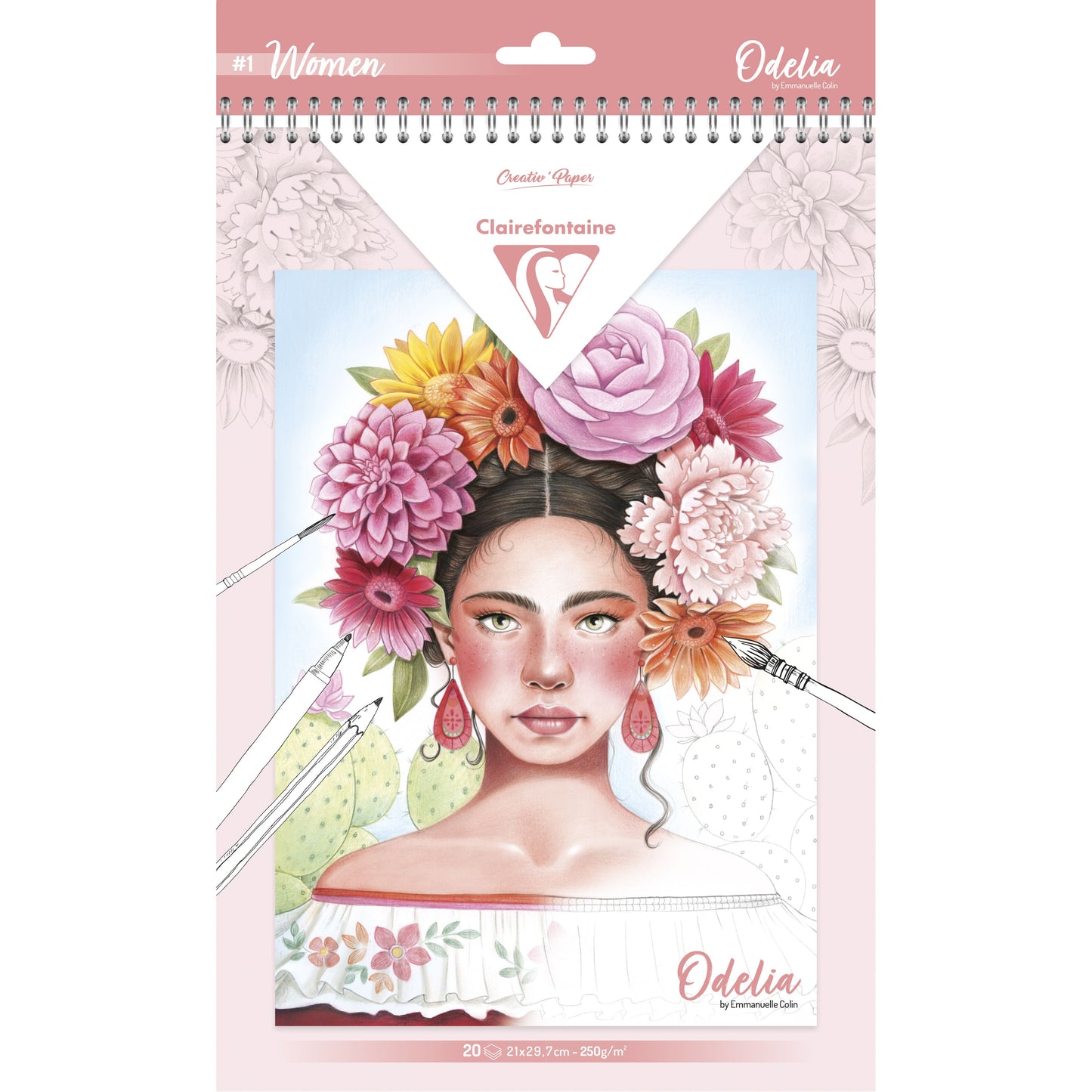 Clairefontaine - Libro para colorear odelia a4 mujeres