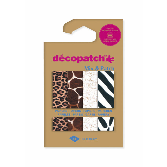Décopatch -  Hobbypapier  30x40cm 4v dierenhuid