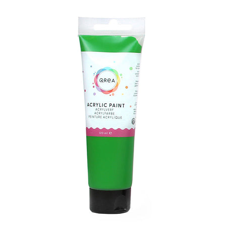 Qrea - Acrylfarbe 120 ml Brillantgrün | 6 Stück