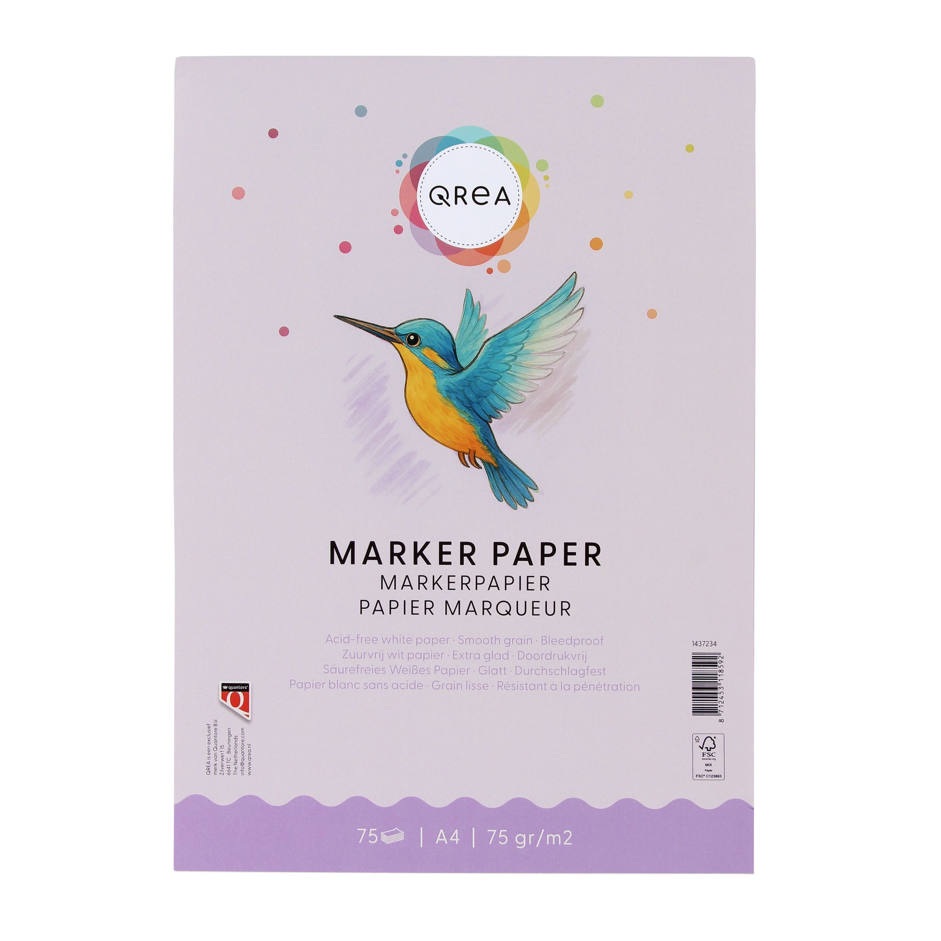 Qrea - Block rotulador a4 75 gramos 75 hojas | 10 piezas