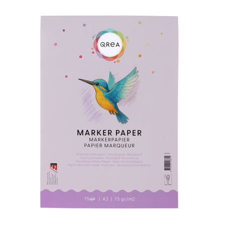 Qrea - Markierungsblock A3 75 Gramm 75 Blatt | 10 Stück