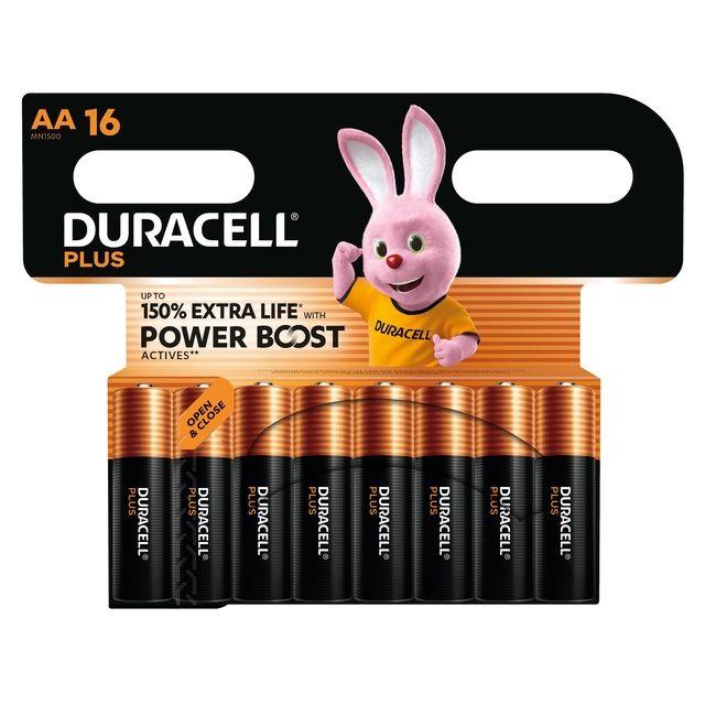 Duracell - Batería más aumento de potencia 16x AA