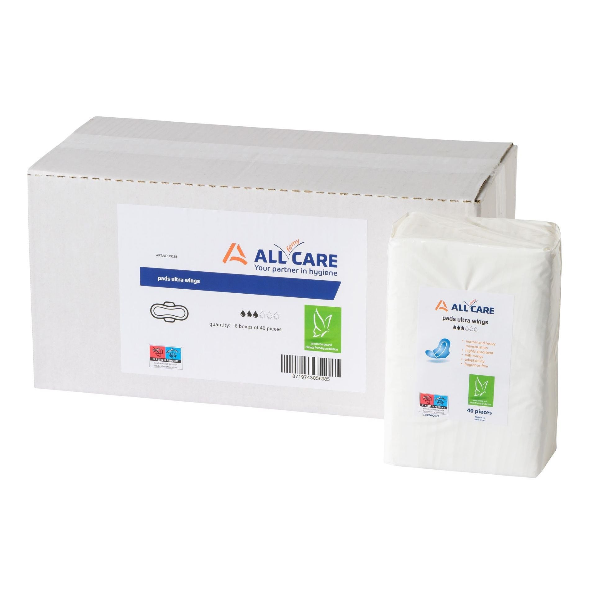 MediQo-line - Assorbenti igienici ultra Wings (6 x 40 pezzi)