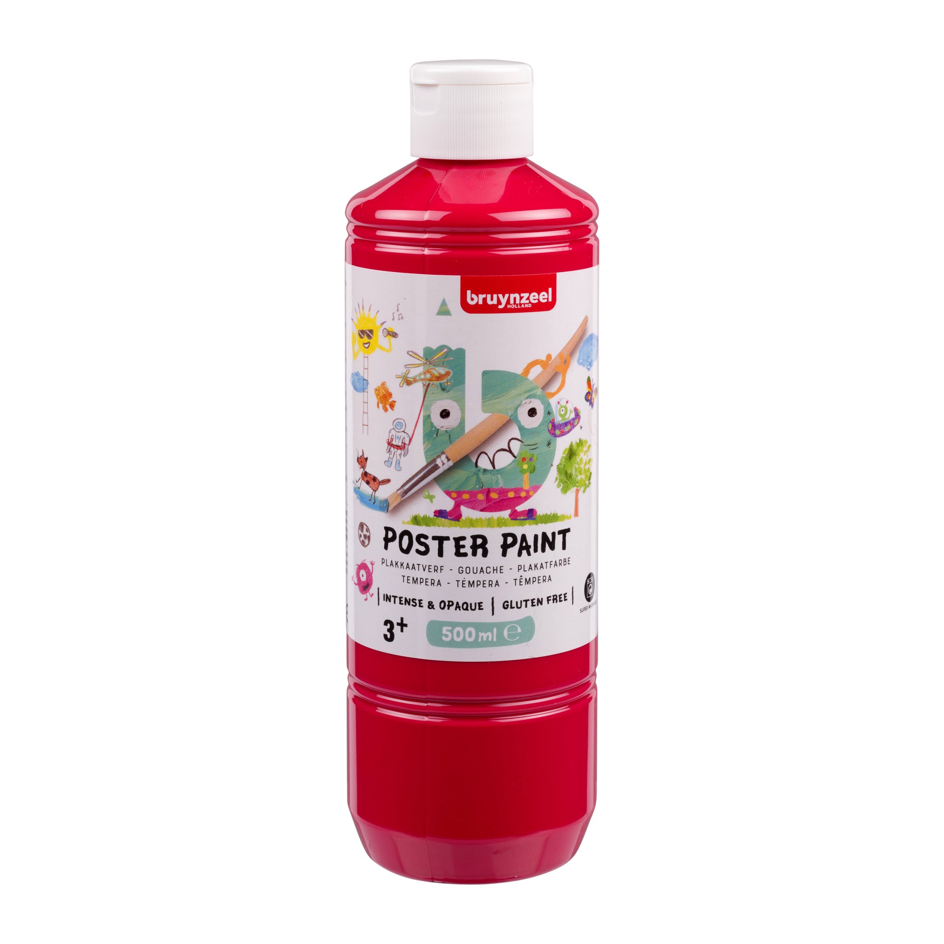 Bruynzeel - Bottiglia di pittura per poster da 500 ml rosso primario