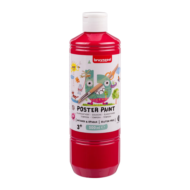 Bruynzeel - Bottiglia di pittura per poster da 500 ml rosso primario