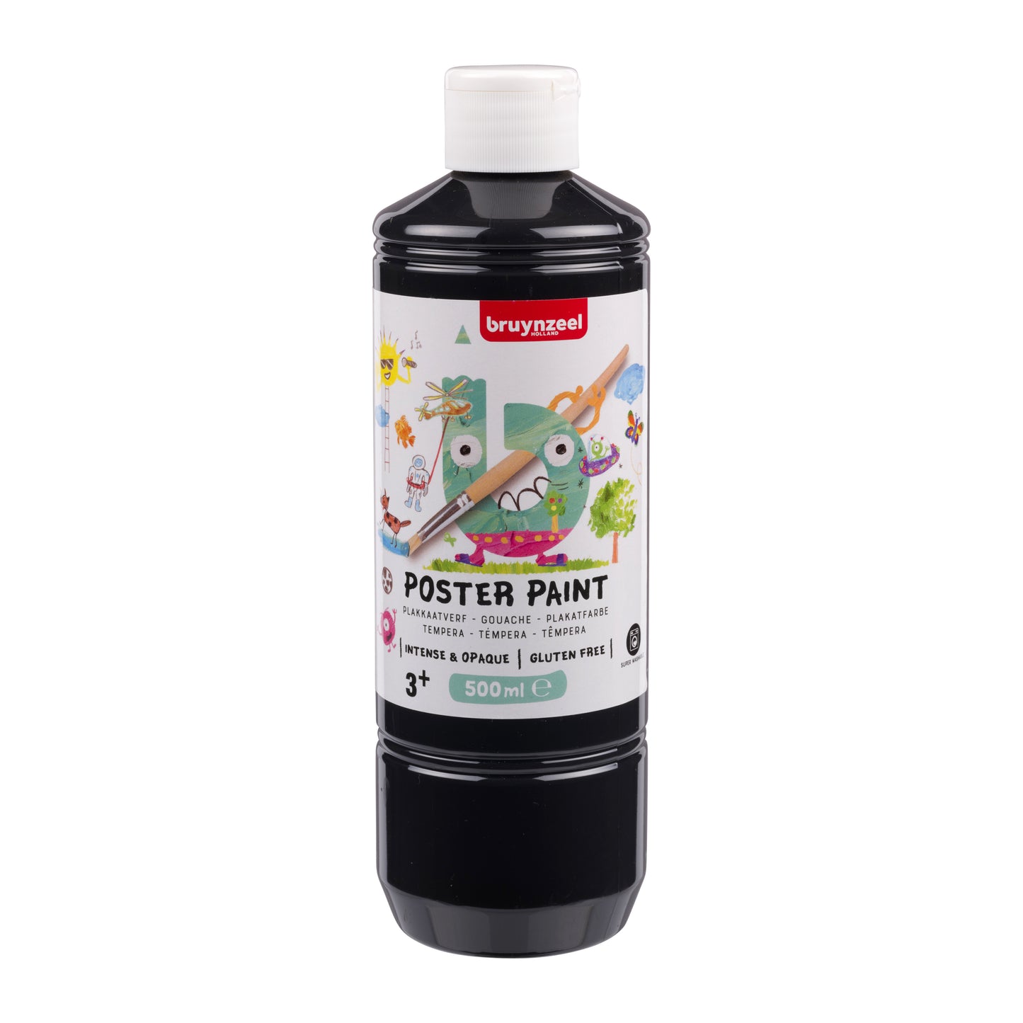 Bruynzeel - Flacon de peinture pour affiches 500ml noir | 10 pièces