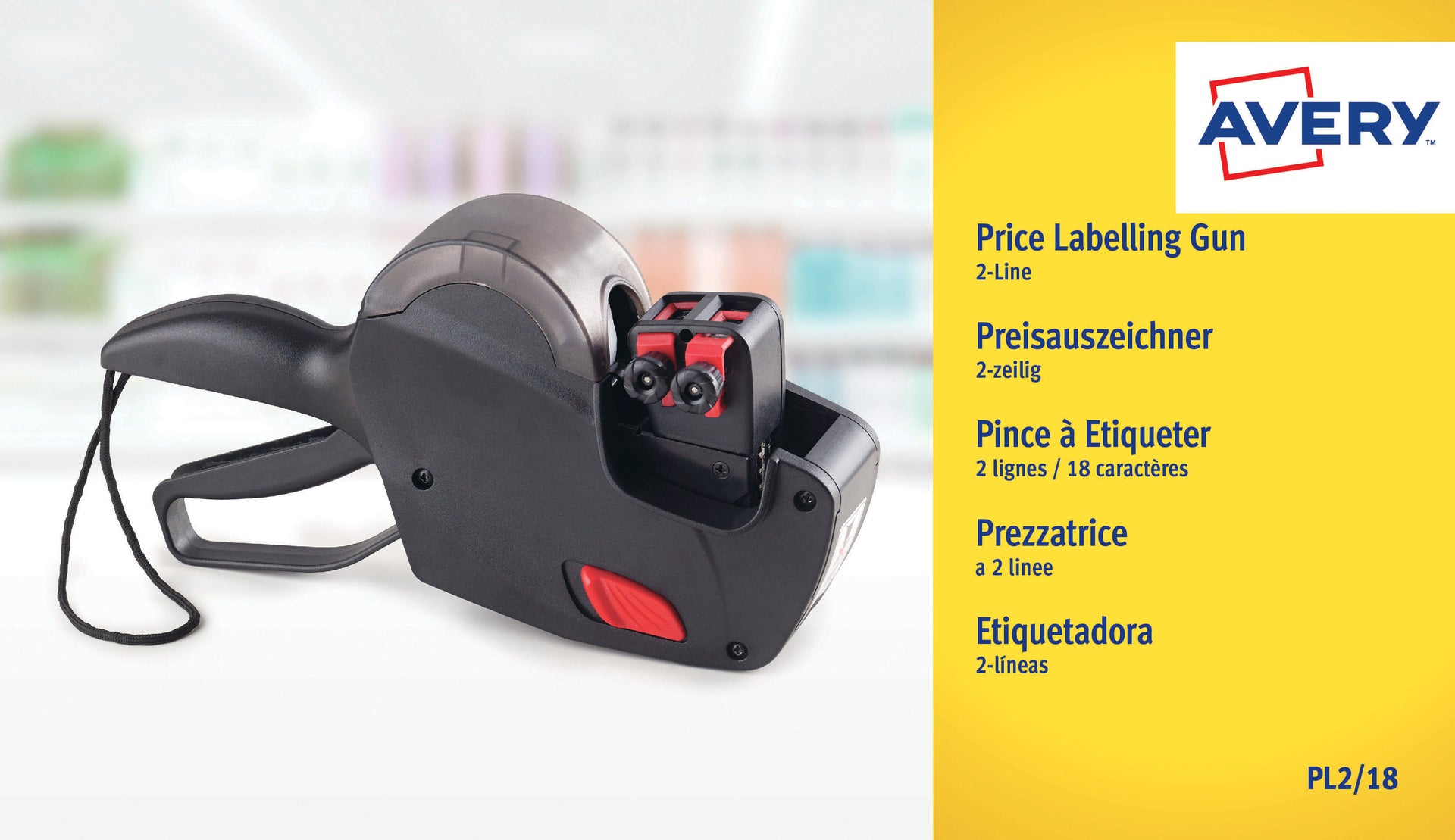 Avery - Pinza per etichettare PL2/18 2 fili nera