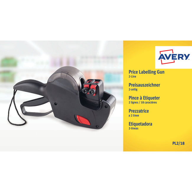 Avery -  Etiketteertang  pl2/18 2 regels zwart