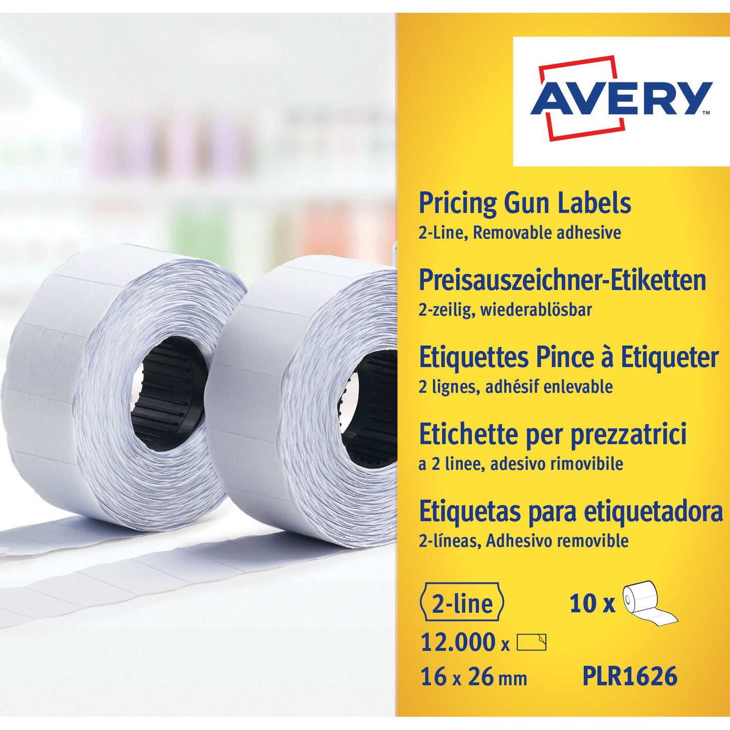 Avery - Etiqueta de precio PLR1626 16x26mm extraíble blanca
