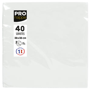 Pronappe - Servilleta pliegue 1/4 2 capas 380x380mm 40 hojas blanco