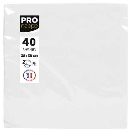 Pronappe - Servilleta pliegue 1/4 2 capas 380x380mm 40 hojas blanco