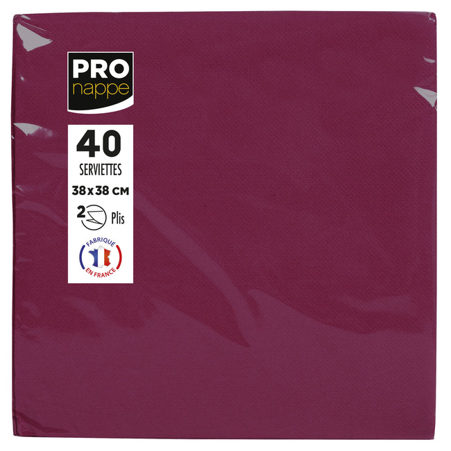 Pronappe -  Servet  380x380mm 40 vel bordeauxrood