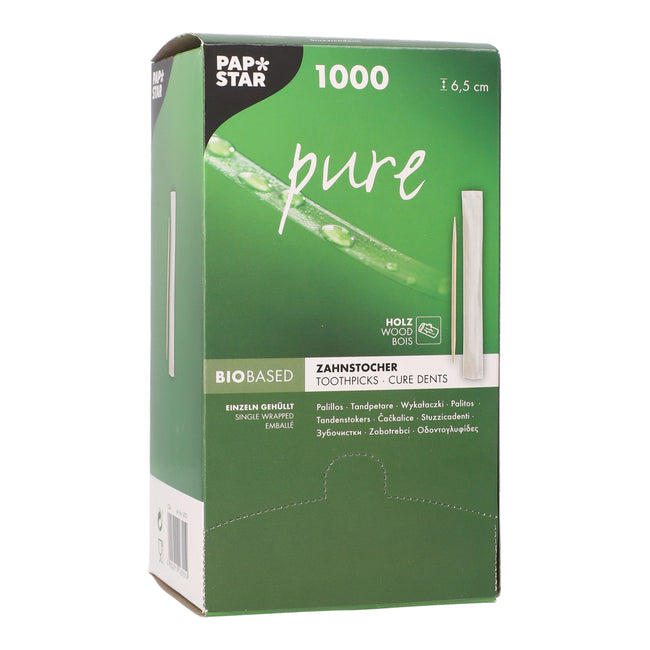 Papstar - Toothpick porridge pure 1000 pieces wood | 12 pieces