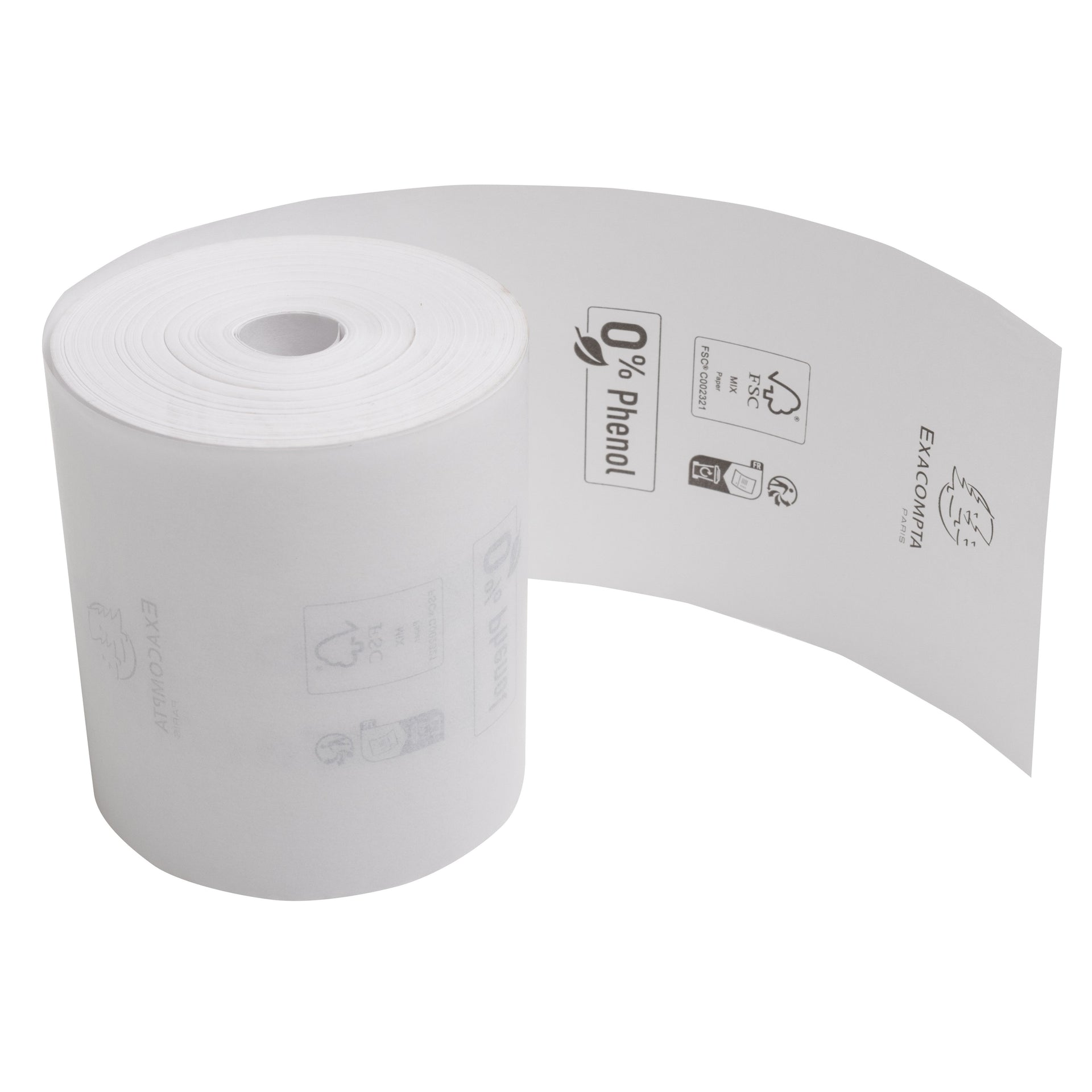Exacompta - Rollo contador 80mmx76mx12mm térmico sin fenol | 10 piezas