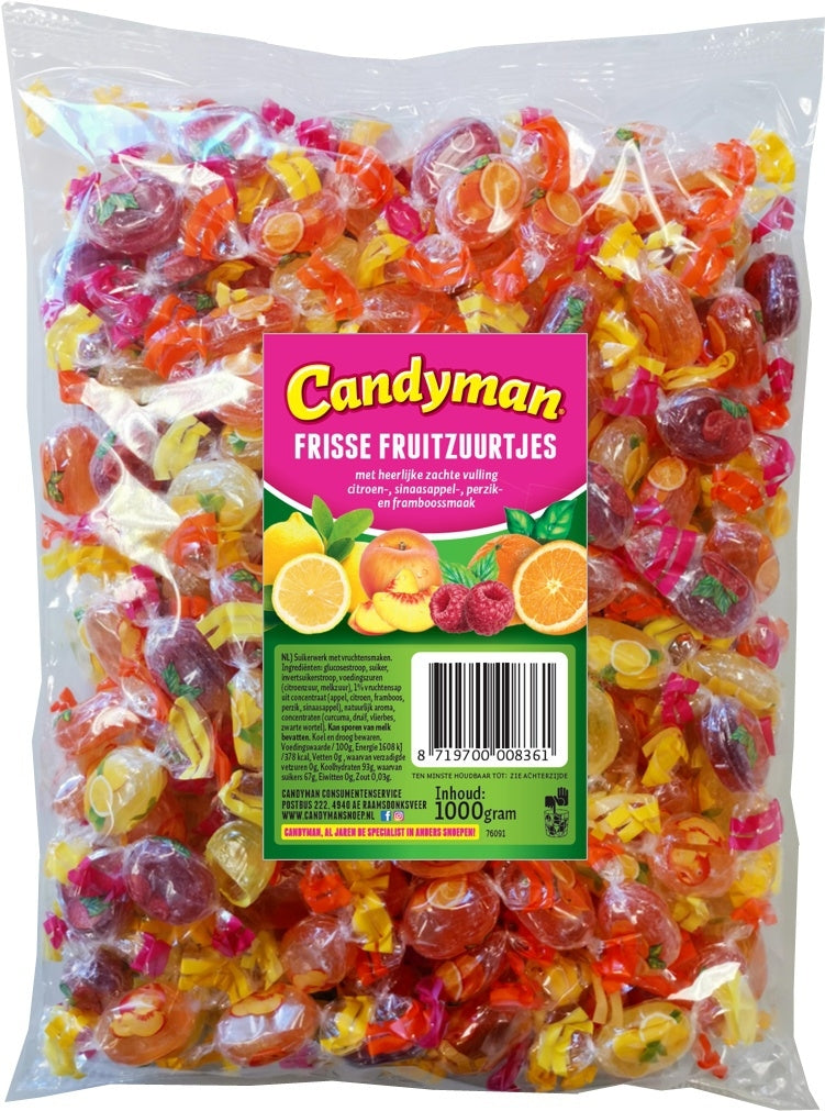 Candyman - Zuurtjes fresh fruit bag 1 kilogram