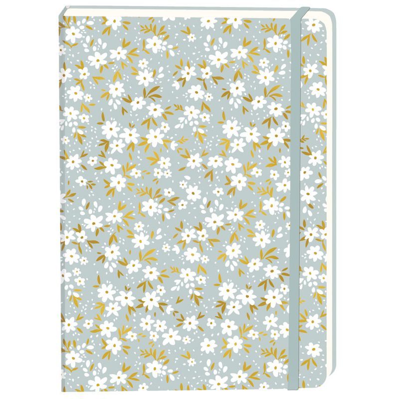Office - Cuaderno flores blancas a5 linea 92páginas sc gris