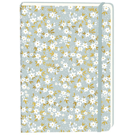 Office - Notebook white flowers a5 line 92page sc gray | 3 pieces